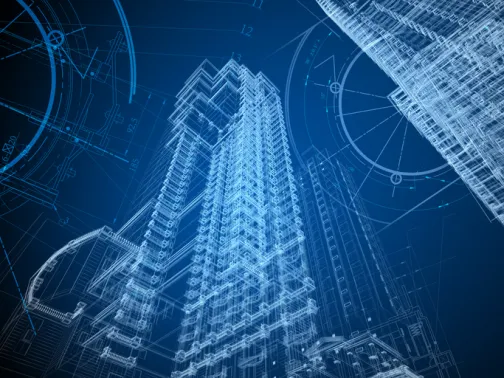 Blueprint of a tower block